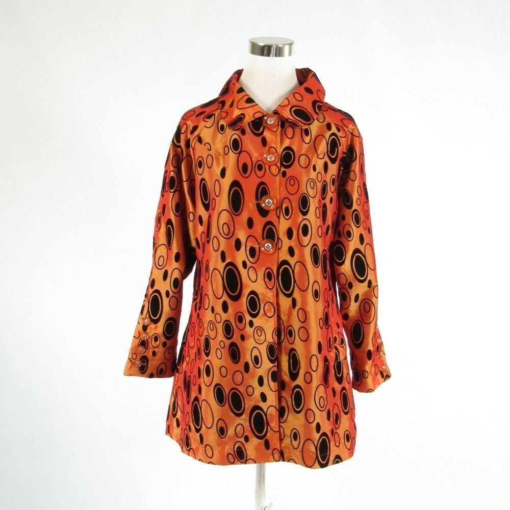 Ubu orange shimmery long sleeve jacket S